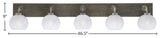 Oxbridge Bath Bar, Graphite & Painted Distressed Metal, 5.75" White Marble