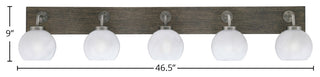 Oxbridge Bath Bar, Graphite & Painted Distressed Metal, 5.75" White Marble
