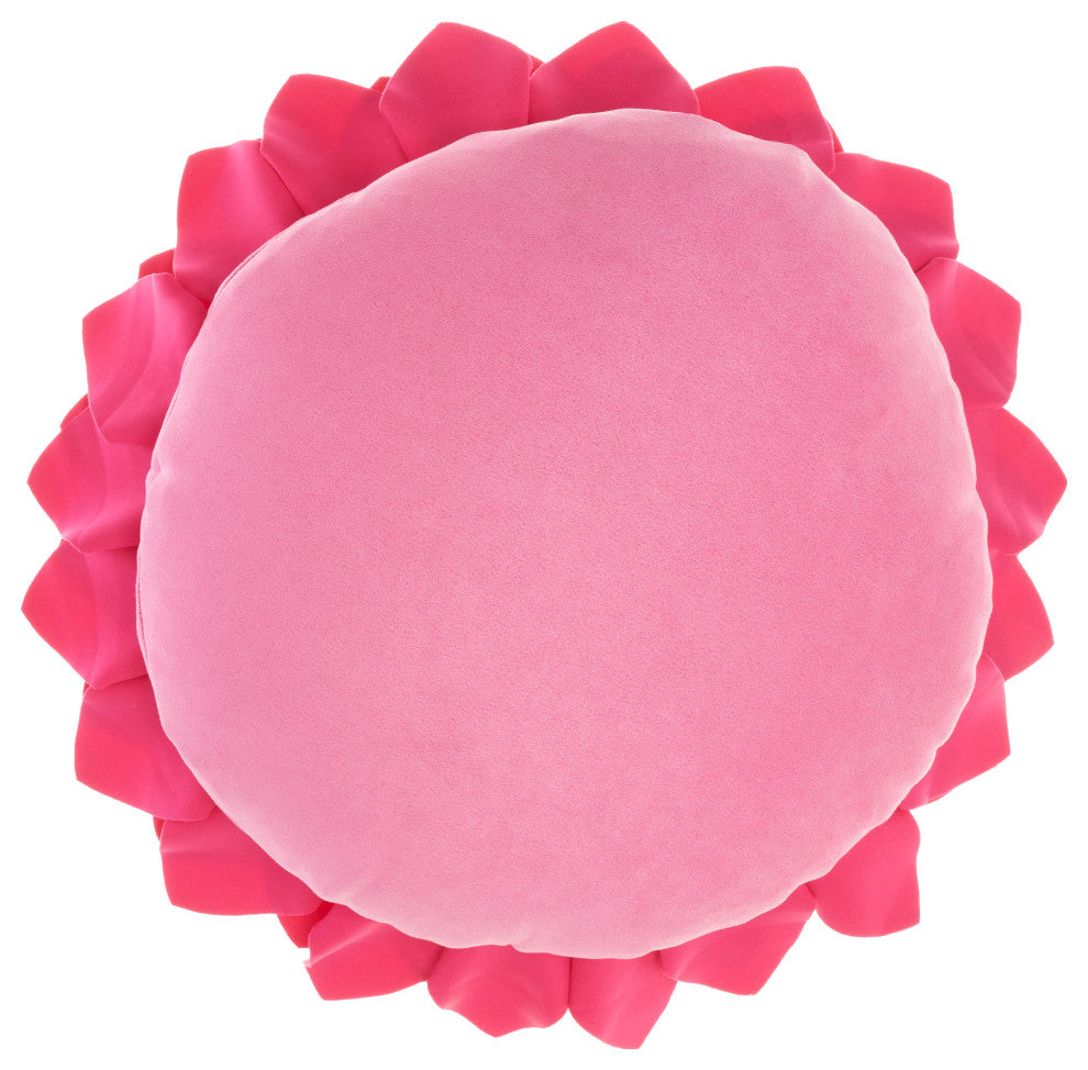 Mina Victory L0374 Throw Pillow, Pink, 14" x 14" Round
