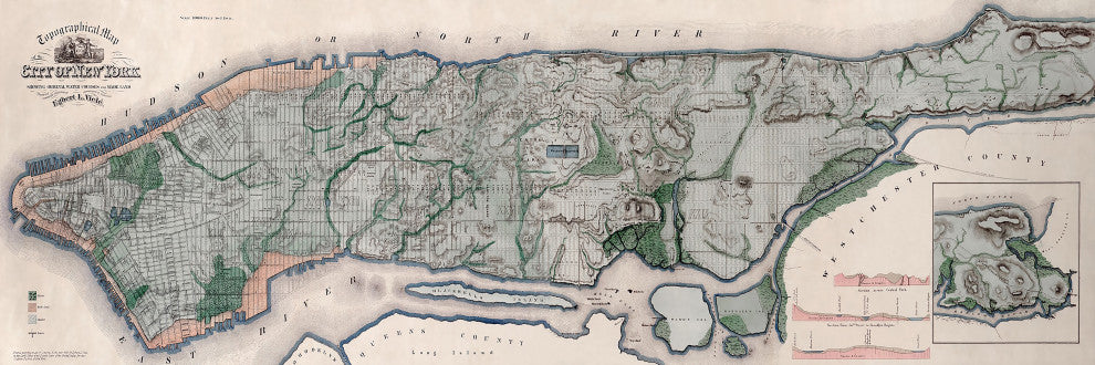 "Panorama Plan" Painting Print on Wrapped Canvas, 15x5