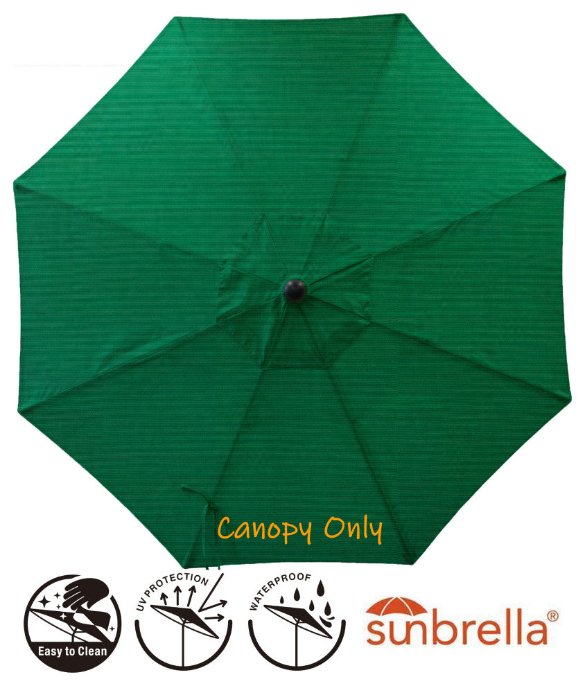 9' Round Universal Sunbrella Replacement Canopy, Forest Green