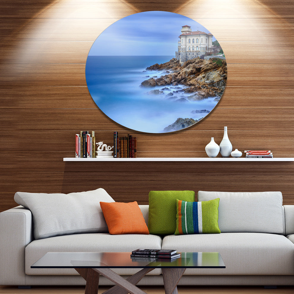 Beautiful Italian Seashore View, Seashore Round Wall Art, 36"