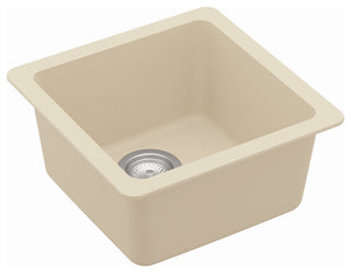 Karran Undermount Quartz Composite 17" Bar Single Bowl Sink, Bisque