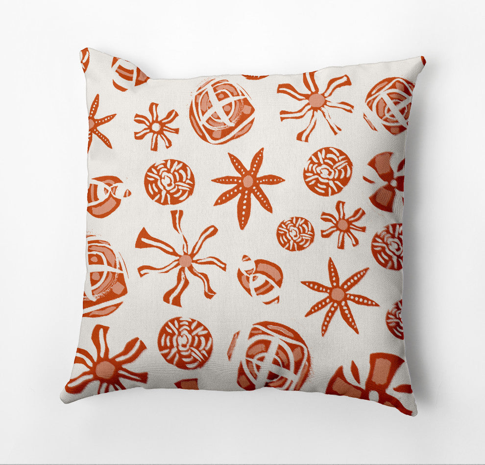Fossil Formation Outdoor Pillow, Orange, 20"x20"
