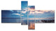 Dramatic Sky Over Sunset Lake, Large Landscape Canvas Art, 60"x32", 4 panels