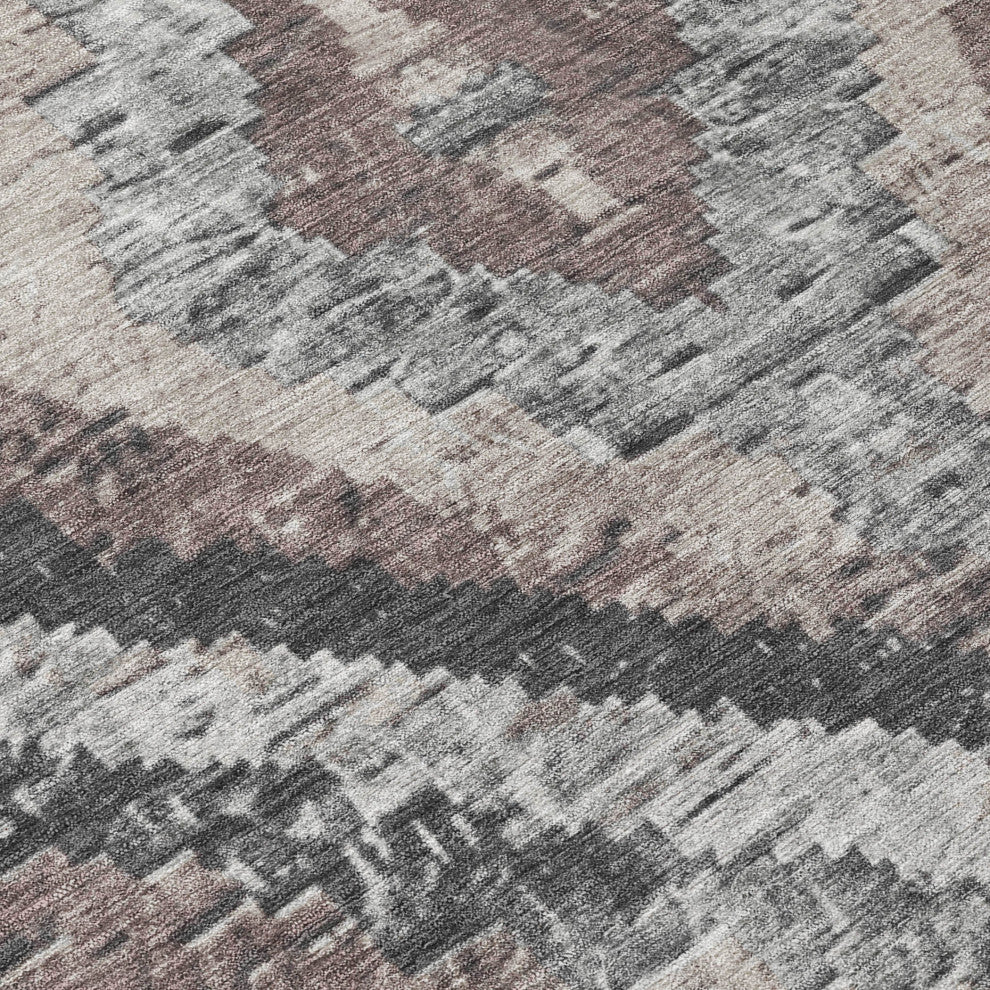 Machine Washable Indoor/Outdoor Chantille ACN1890 Taupe 8' x 8' Round Rug