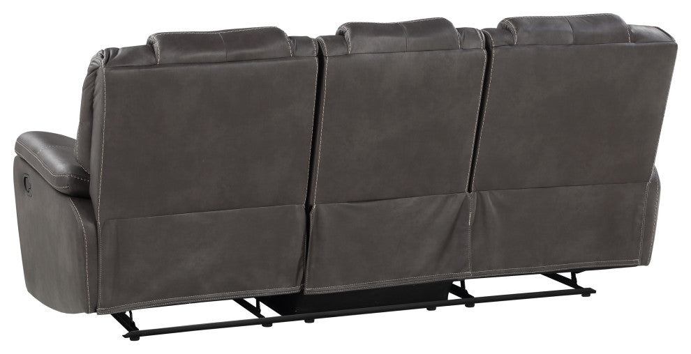 Katrine Manual Reclining Sofa, Charcoal