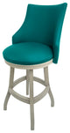 Swivel Wood Bar Stool 30", Bellissima, Teal, Antique White