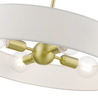 Venlo 4 Light Satin Brass With Shiny White Accents Medium Drum Pendant