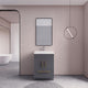 Rosa 24" Free Standing Modern Vanity, High Gloss Gray, Glossy White Top