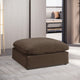 Comfy Beige Linen Textured Fabric Modular Chair, Brown, Velvet, Ottoman