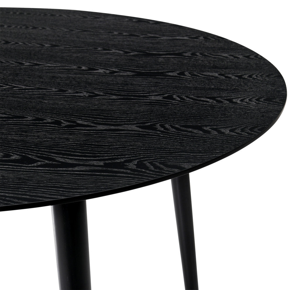 Arcadia and Talulah Round and Wood 5-Piece Dining Set, Gray and Black, 42"