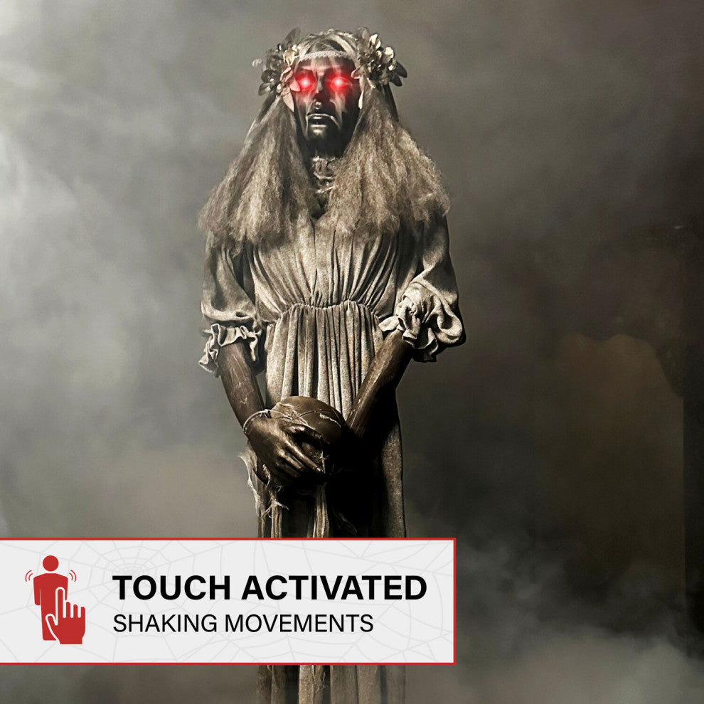 Lifesize Animatronic Haunted Lady Statue, Lights and Sound