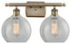 Innovations 516-2W-AB-G125 2 Light 16" Bath Vanity Light, Antique Brass