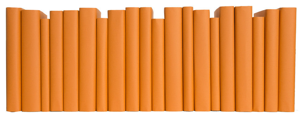 Decorative Books - Tangerine Paper Wrapped - Orange Books By The Foot
