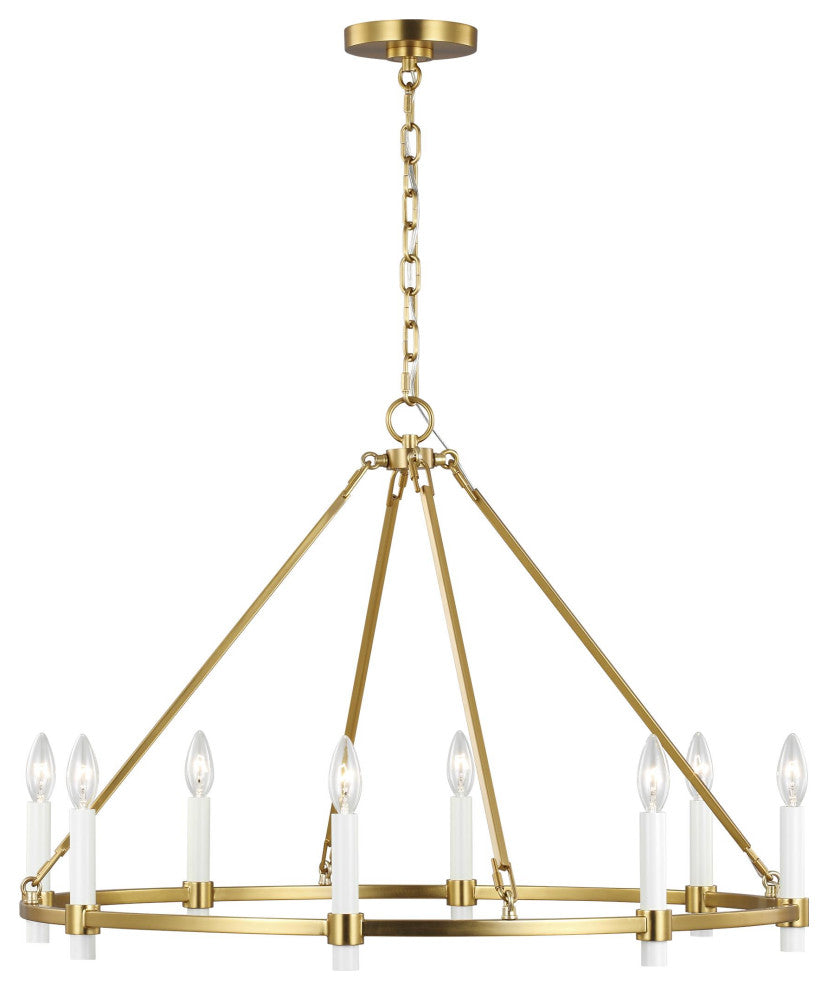 Marston Large Chandelier, Burnished Brass