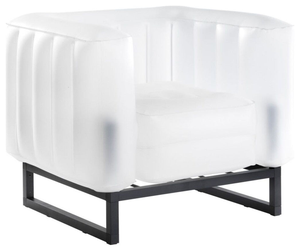 Mojow Eko Yomi Armchair Wood Frame Mattress Translucent with Lighting, White