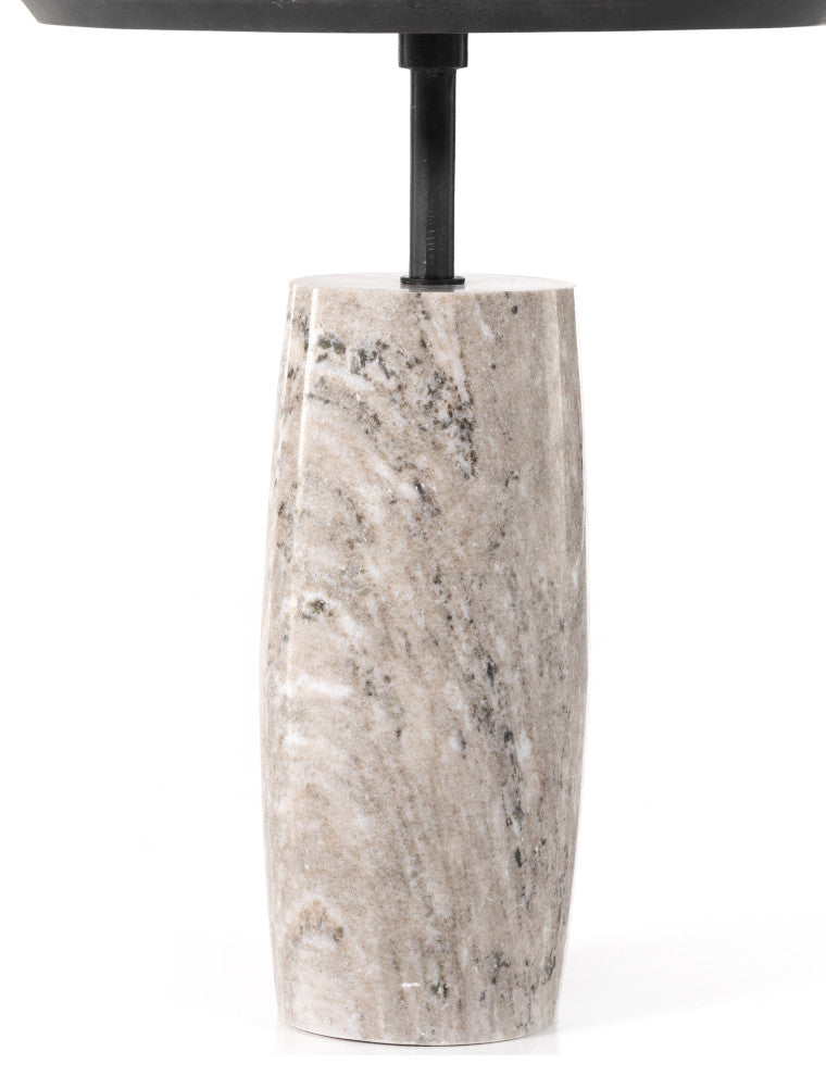 Cronos End Table-River Grey Marble Solid
