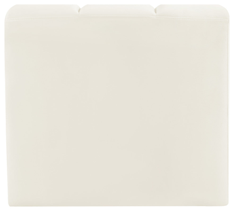 Arc Upholstered Modular Component, Cream, 1-Piece: Curved Corner, Velvet