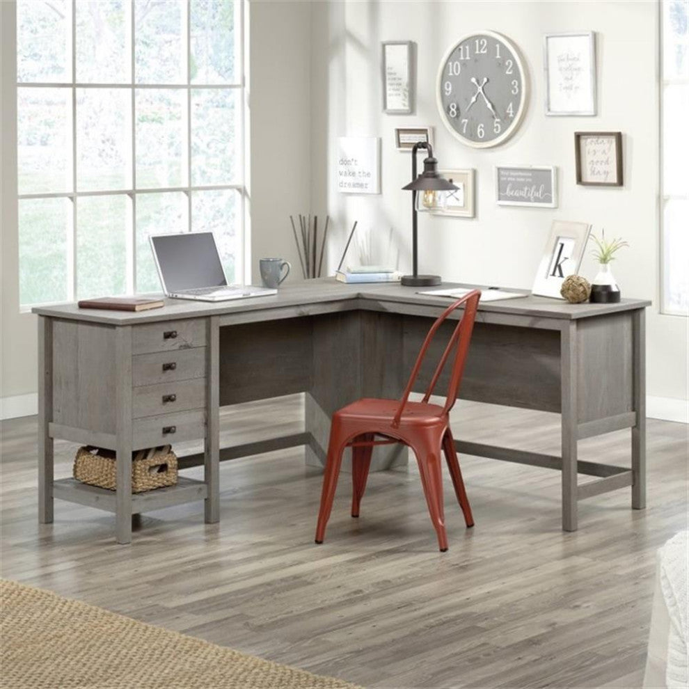 Sauder Cottage Road Engineered Wood L-Shaped Computer Desk in Mystic O
