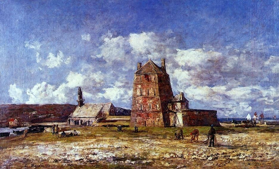 Eugene-Louis Boudin Camaret the Jetty, 18"x27" Wall Decal