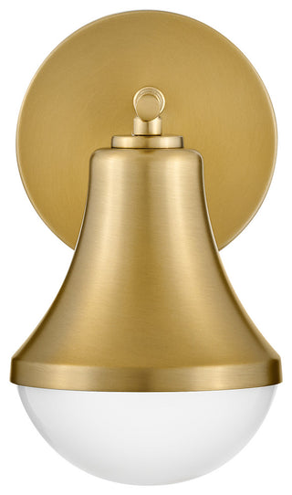 Lark Haddie 9" Modern Bath Sconce, Lacquered Brass