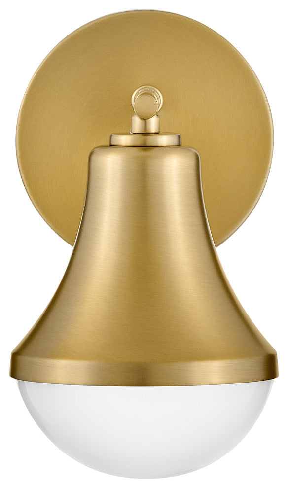 Lark Haddie 9" Modern Bath Sconce, Lacquered Brass