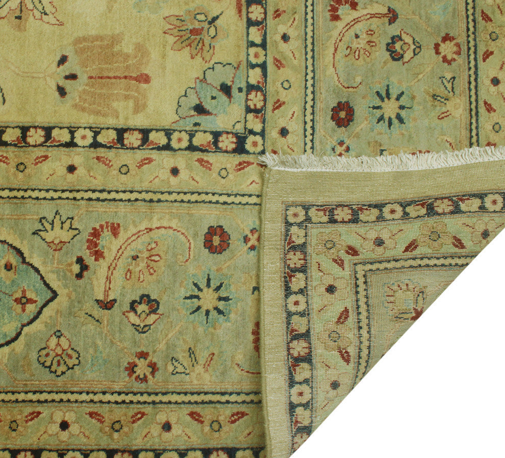 Vegetable-Dyed Finnley Light Gold/Light Blue Rug, 9'10x13'10