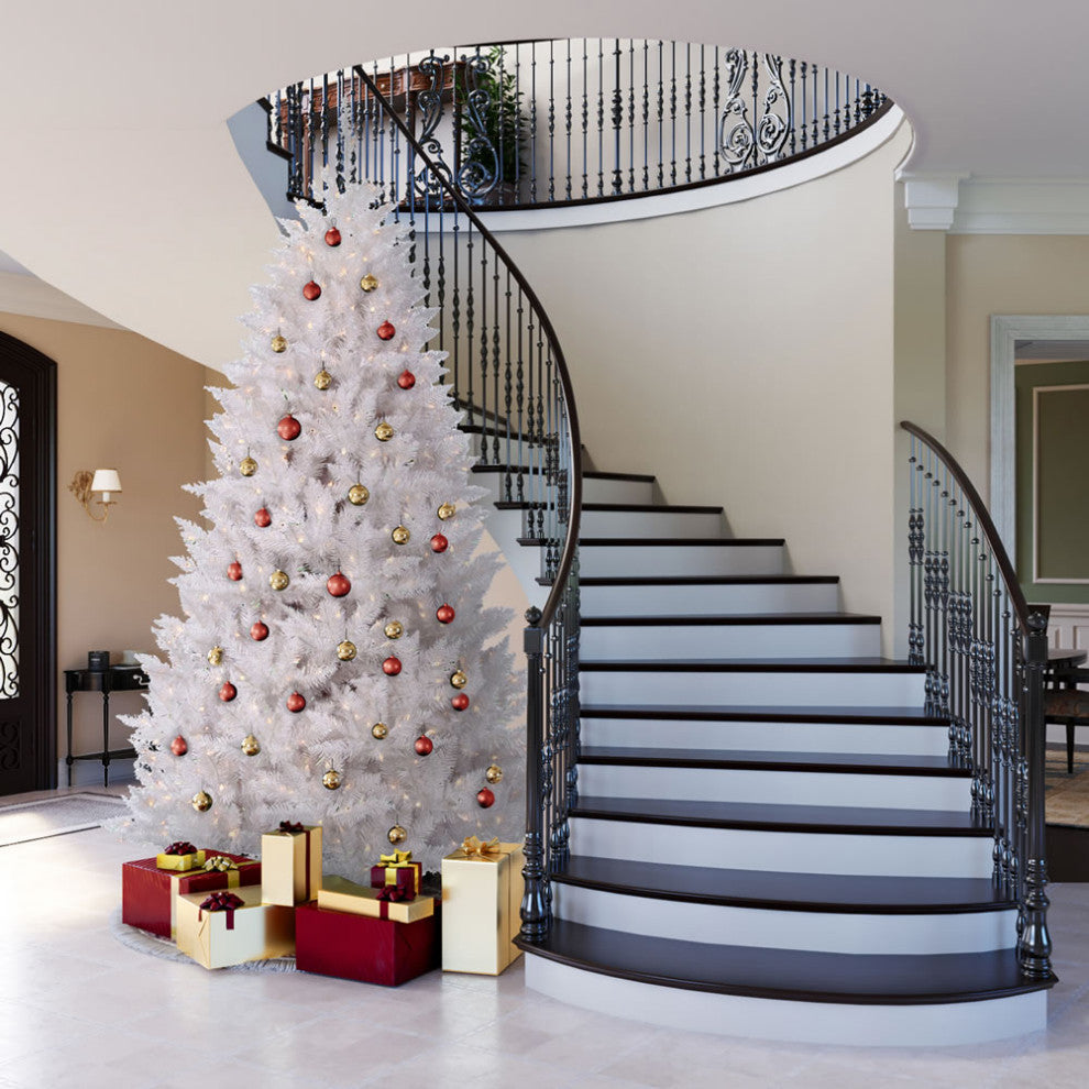 Vickerman A104185 8.5' Sparkle White Spruce Artificial Christmas Tree, Unlit