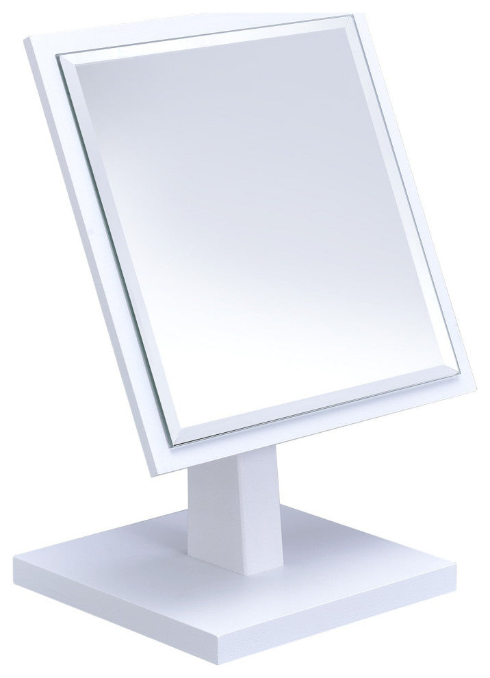 Pretty White Square Make Up Vanity Mirror