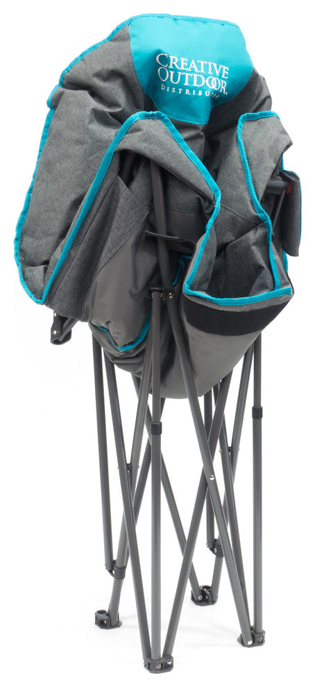 Folding Bucket Wine Chair, Gray / Teal