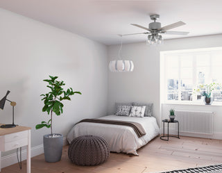 Hunter 52" WiFi Techne Ceiling Fan, LED Kit, Remote, Matte Silver