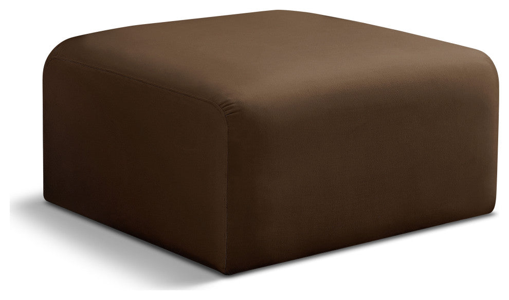 Arc Upholstered Modular Component, Brown, 1-Piece: Ottoman, Velvet