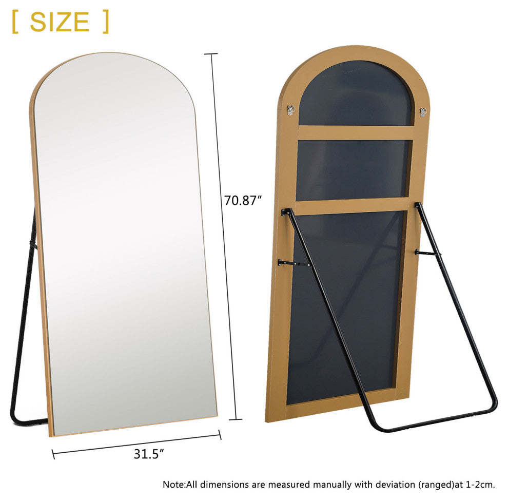Gold Arched Mirror With Stand