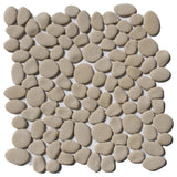 12"x12" Primo White Pebble Tile, Tan
