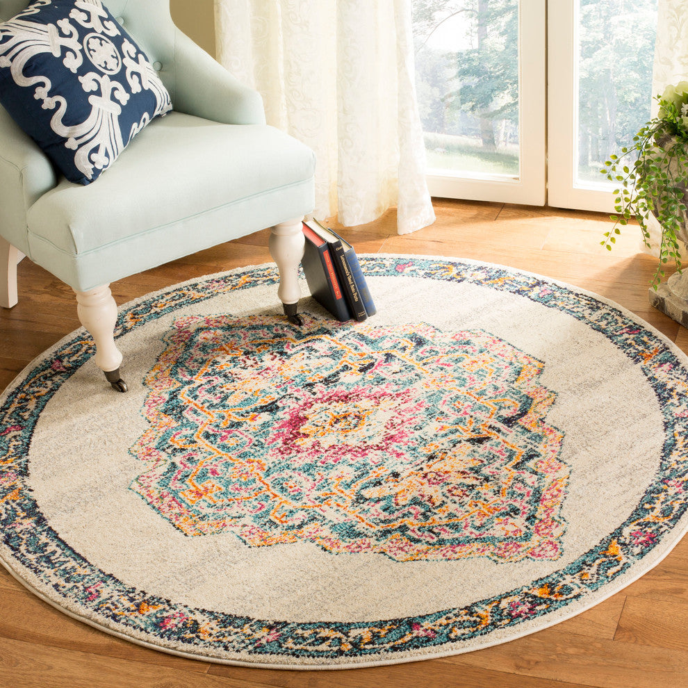Safavieh Monaco Collection MNC254 Rug, Multi, 5' Round