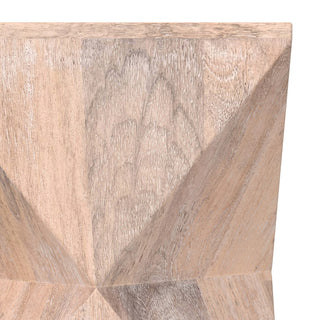 Sutton Solid Mango Wood Side Table, Cerused Natural