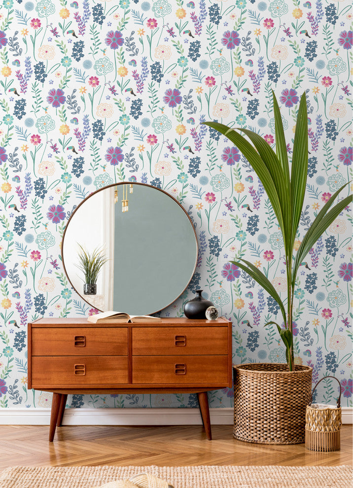Disney Encanto White Embroidery Floral Peel and Stick Wallpaper