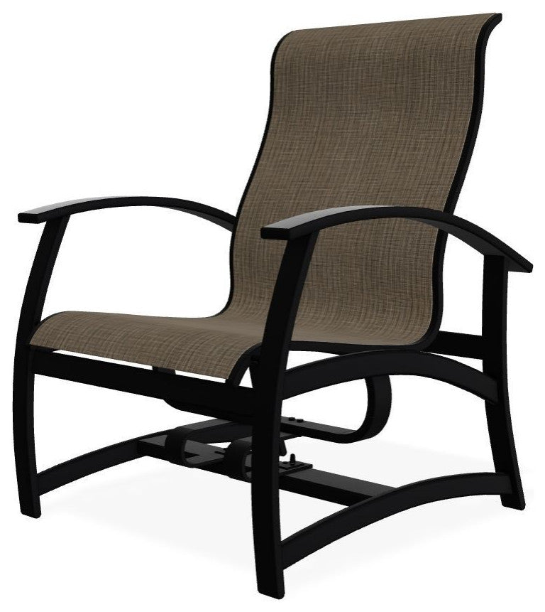 Belle Isle Sling Outdoor Hidden Motion Lounge Chair, Kora/Black