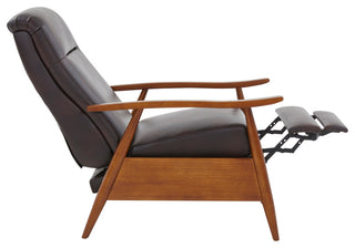 Solaris Wood Arm Push Back Recliner, Burnished Brown