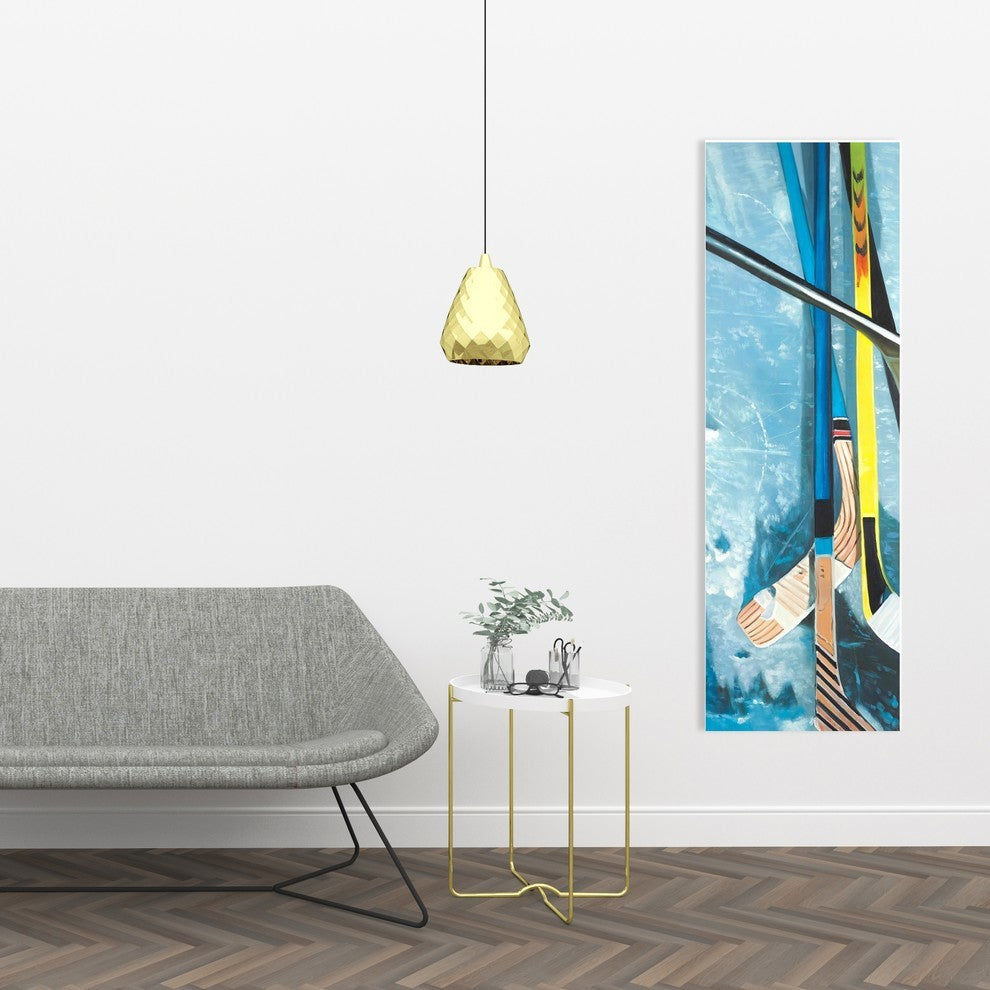 Hockey Sticks on Ice Print on Wrapped Canvas
