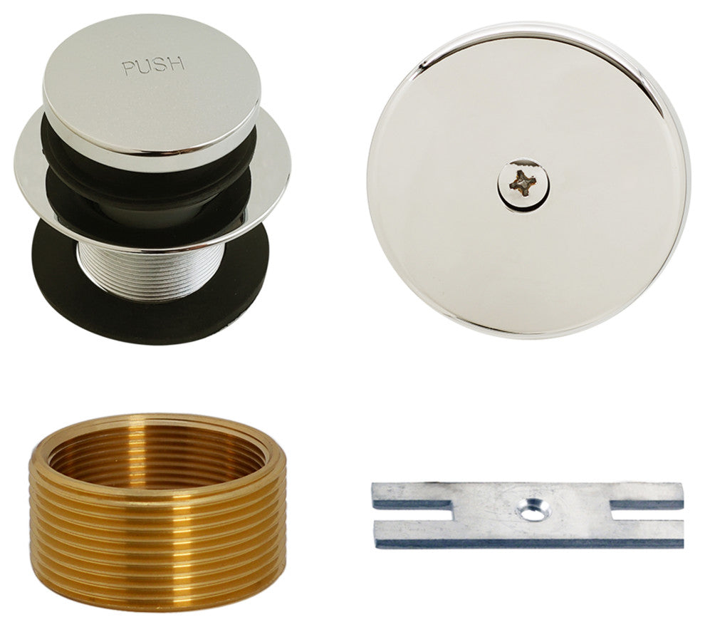 Tip Toe Universal Tub Trim With One-Hole Faceplate In Polished Chrome, Polished Nickel
