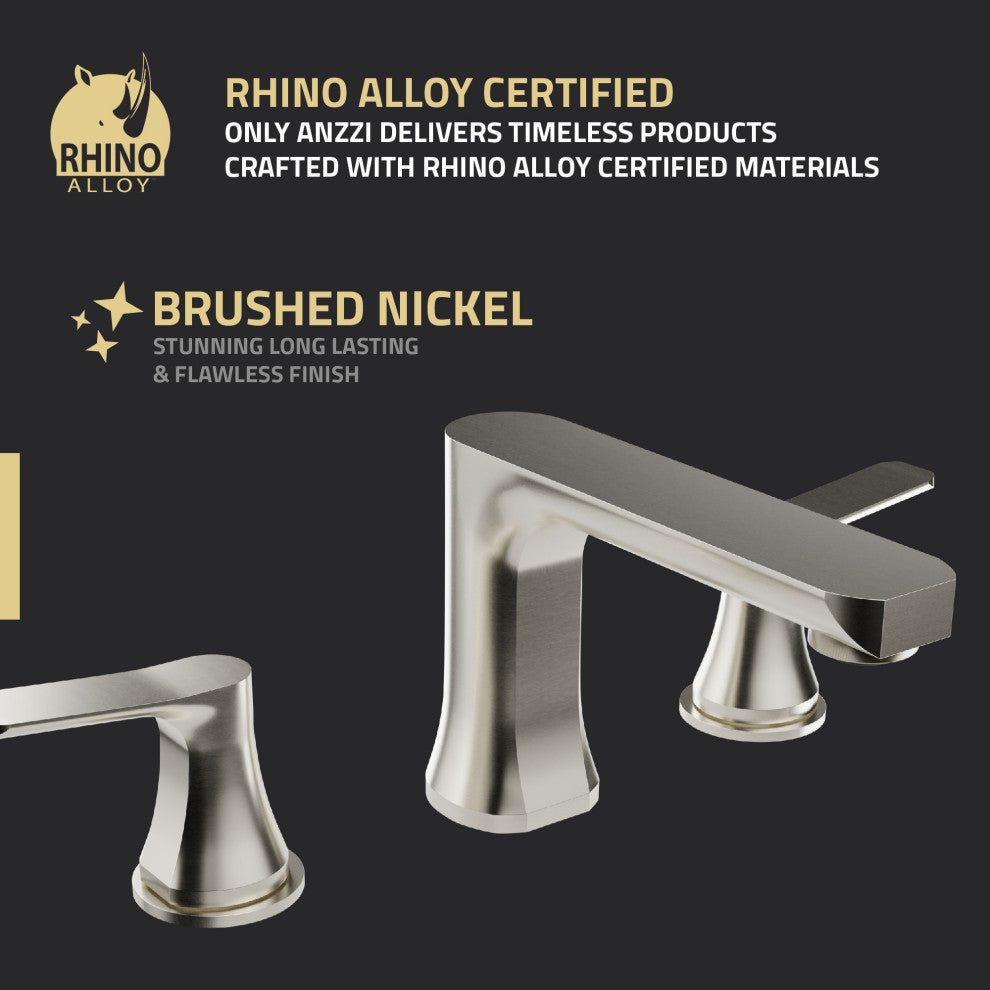 2-Handle 3-Hole Widespread Bathroom Faucet, Brushed Nickel