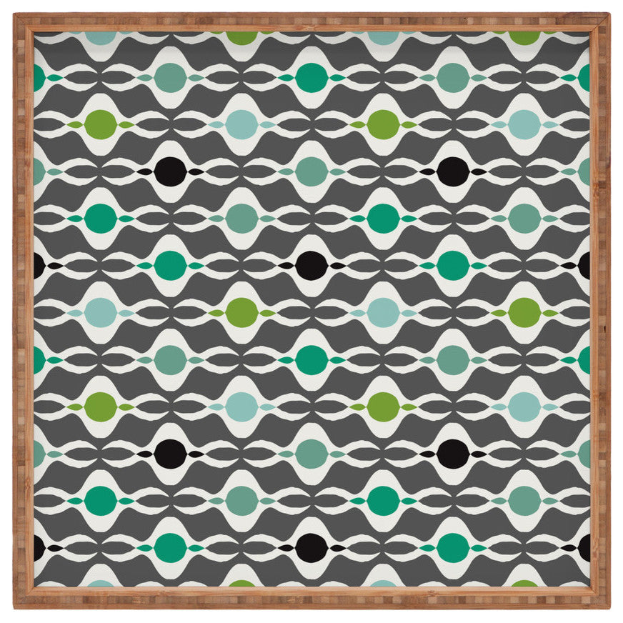 Deny Designs Karen Harris Coming  Undone In Succulent Dark Square Tray