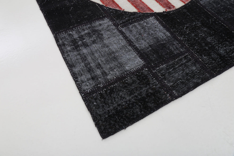 Rug N Carpet - Hand-knotted Turkish 5' 7'' x 8' 1'' Flag Patchwork Rug