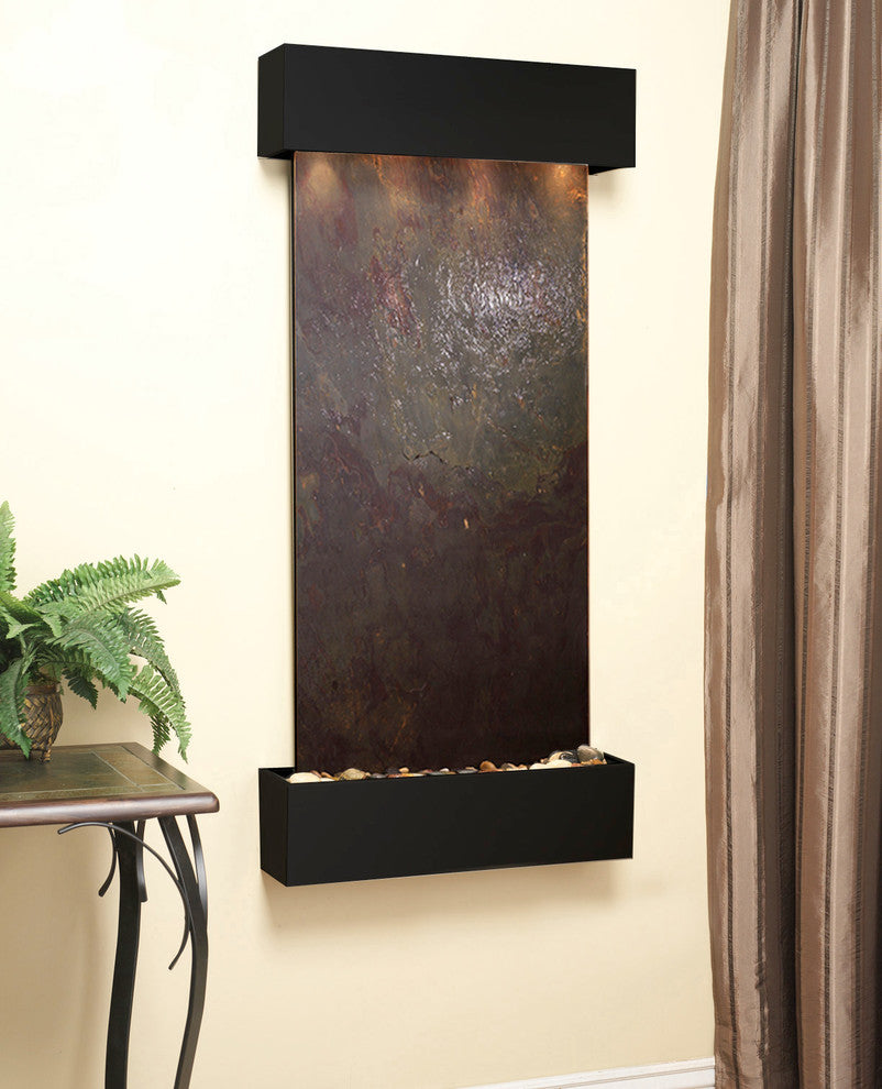 Cascade Springs Water Fountain, Multi-Color, Blackened Copper, Square