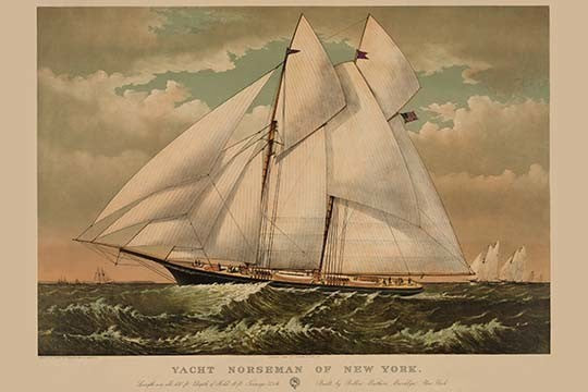 Yacht Norseman of New York- Gallery Wrapped Canvas Art 28" x 42"
