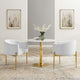 Tufted Accent Chair, Set of 2, Velvet, Metal, White, Modern, Lounge Hospitality