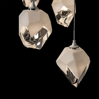 Chrysalis 5-Light Small Crystal Pendant White Finish- Long, White Crystal