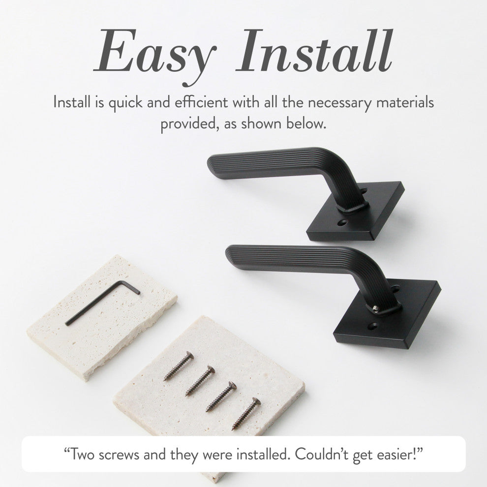 Modern Heavy Duty Designer Interior Door Lever - Crosby Collection, Matte Black, Double Dummy